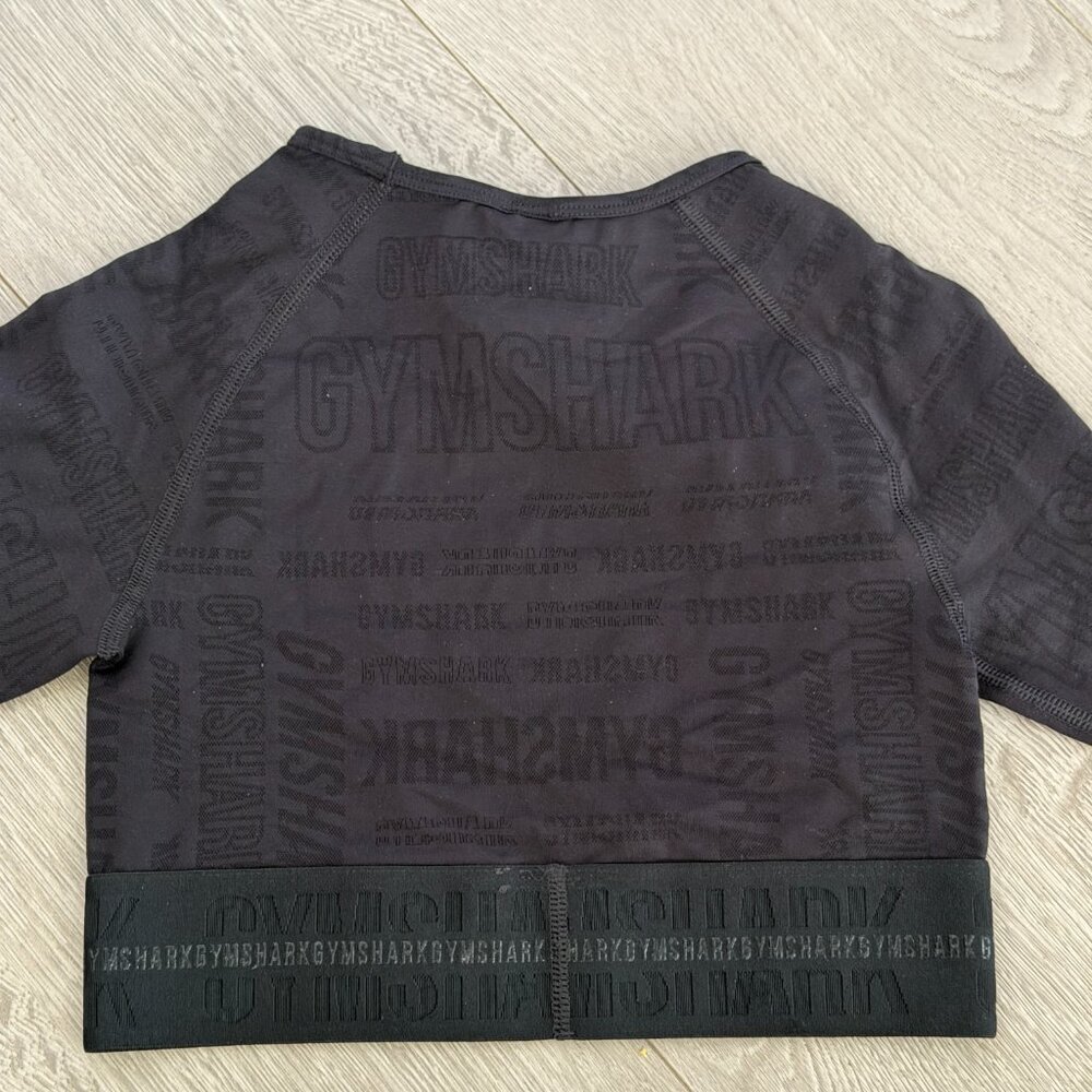 Gymshark Black Cropped Long Sleeve Top | Size S | Athletic Fit - Picture 8 of 9